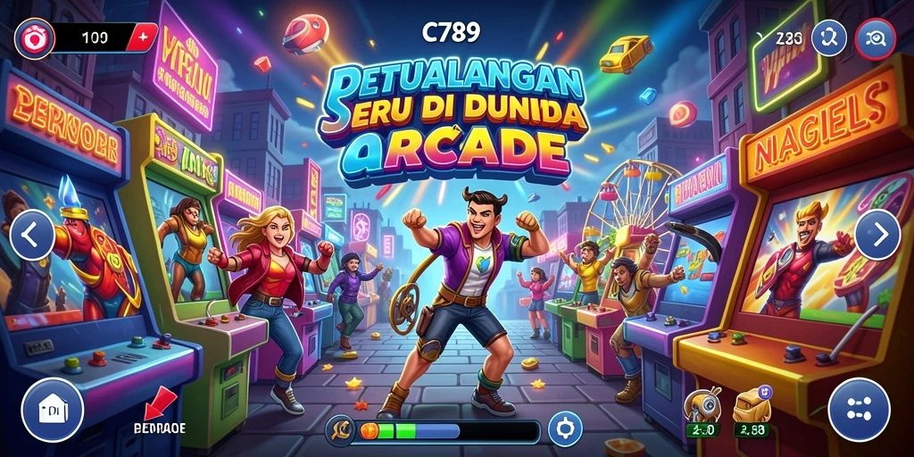 Tampilan gameplay C789 yang penuh warna dan menantang.