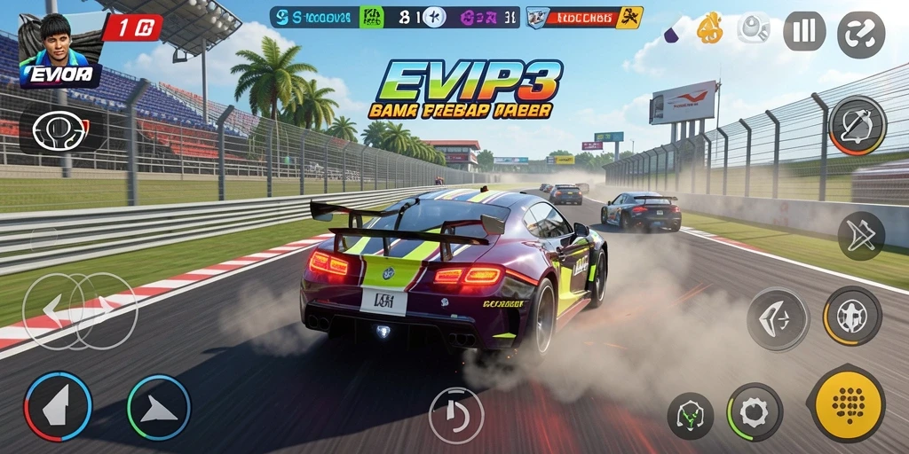 Gameplay balap yang mendebarkan di EVIP3.