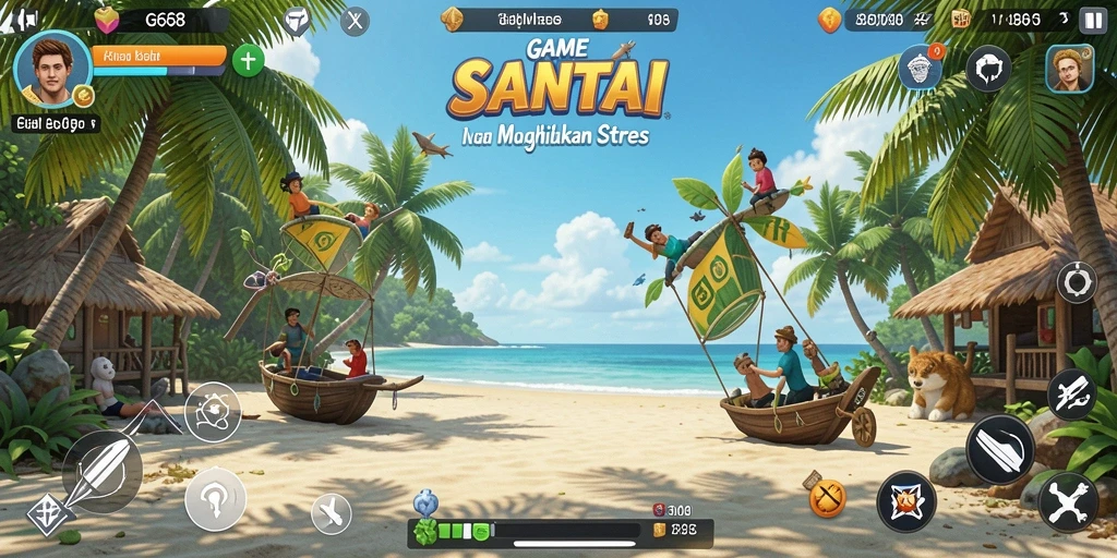 Tampilan gameplay utama G668 yang penuh warna dan menantang.