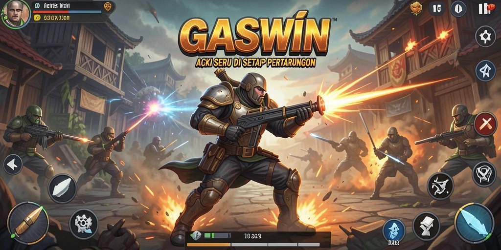 Screenshot menampilkan aksi seru dalam permainan GASWIN.