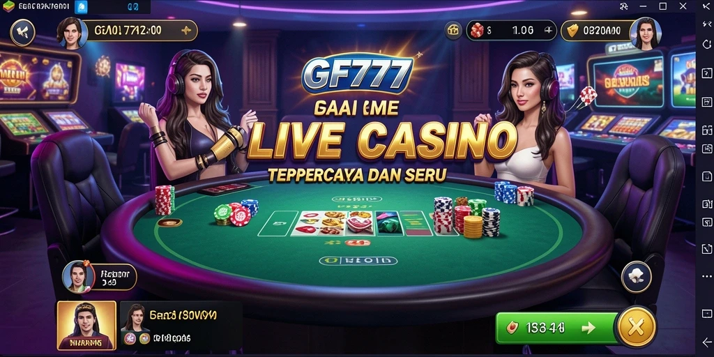 Tampilan interaktif dari permainan Live Casino GF777 yang mengasyikkan.