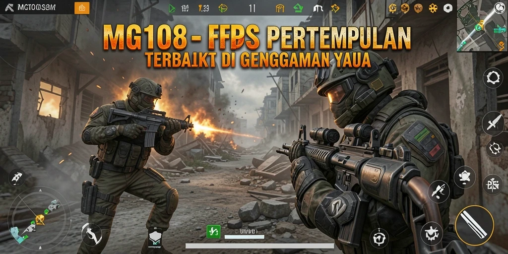 Screenshot gameplay MG108 menunjukkan aksi pertempuran yang mendebarkan.