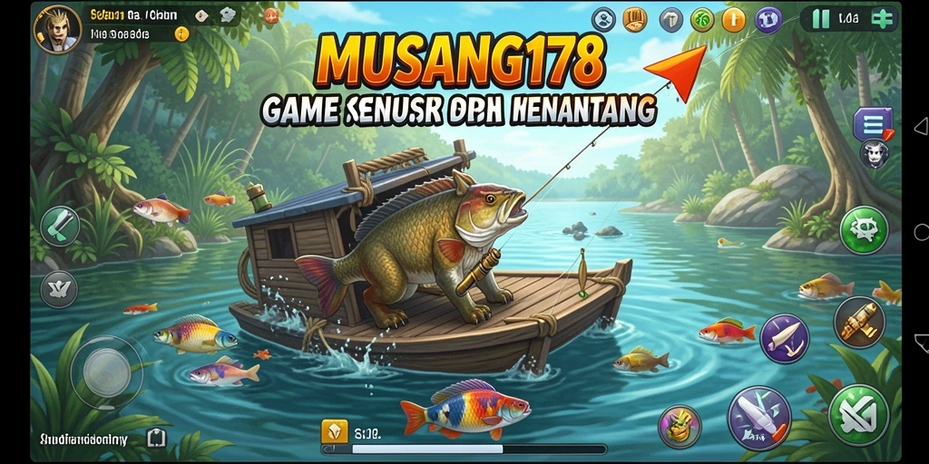Tangkapan layar utama MUSANG178 menampilkan gameplay memancing yang mendebarkan.