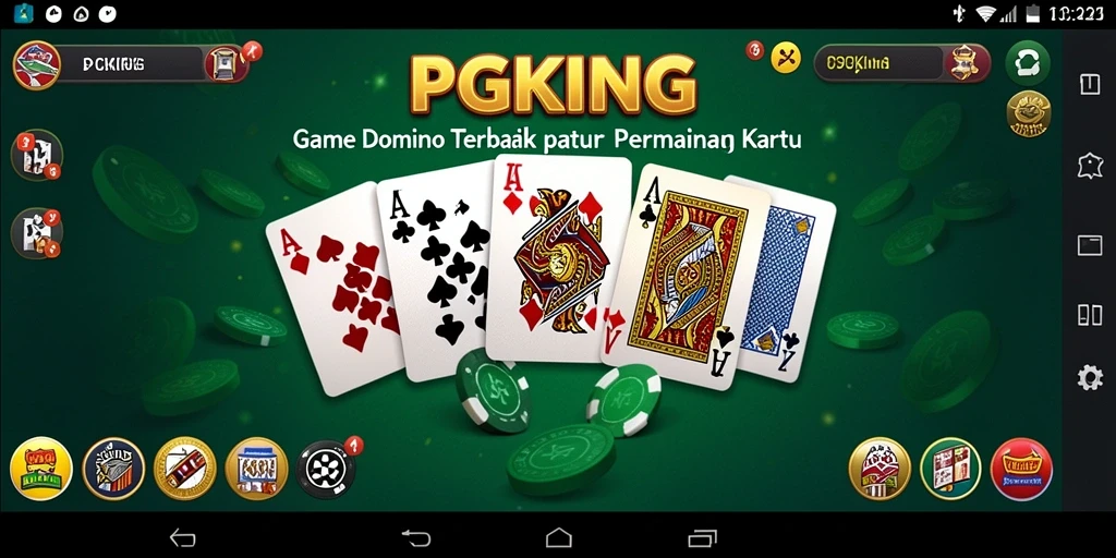 Screenshot PGKING menampilkan gameplay Domino yang seru dan interaktif.