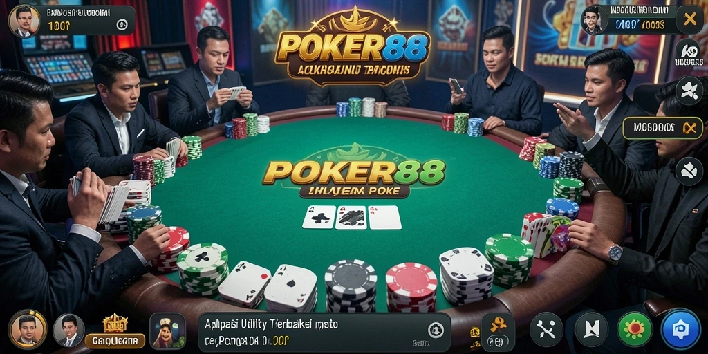 Tampilan antarmuka aplikasi POKER88 yang menarik dan informatif.