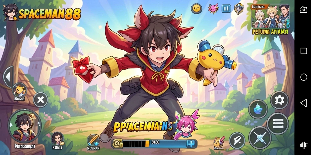Tampilan gameplay SPACEMAN88 menampilkan aksi seru dalam dunia Anime.