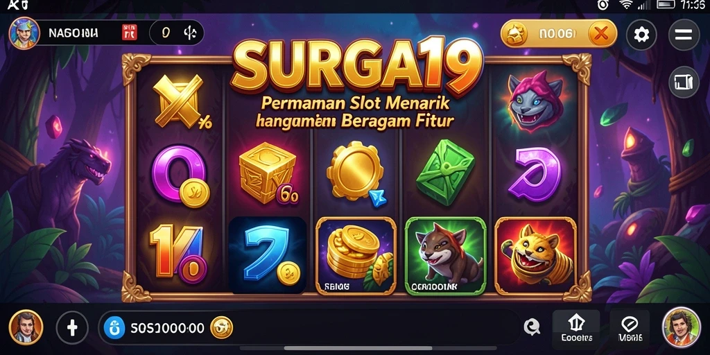 Screenshot SURGA19 menampilkan gameplay Slot yang mengasyikkan dengan grafis menarik.