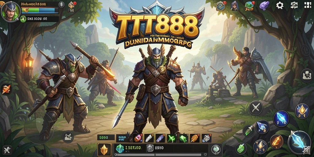 Tampilan gameplay yang epik dari TTT888 dalam dunia MMORPG.