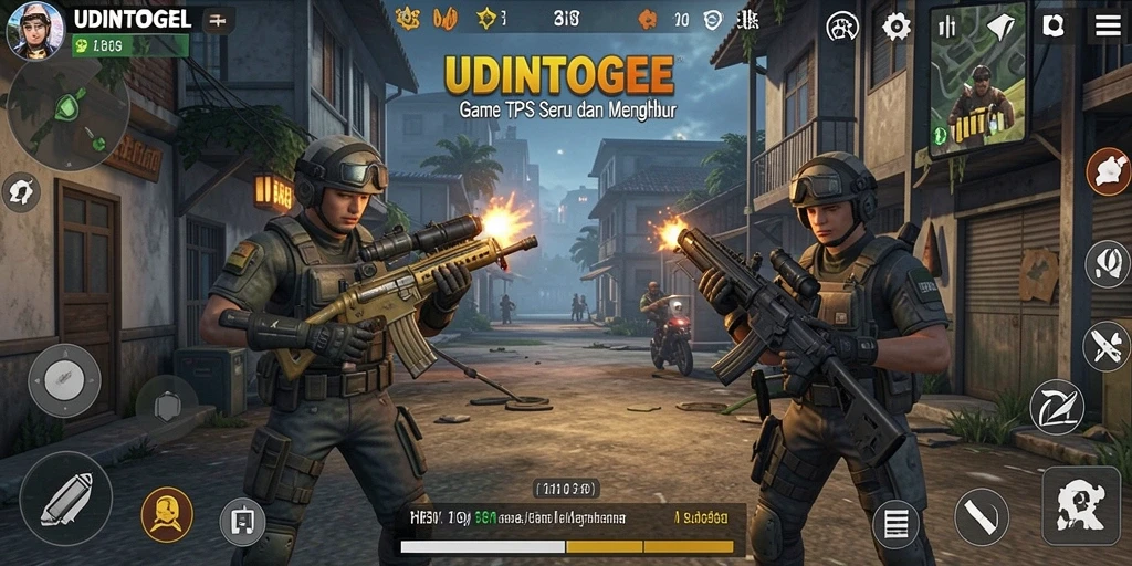 Tampilan gameplay seru di UDINTOGEL dengan aksi menegangkan.