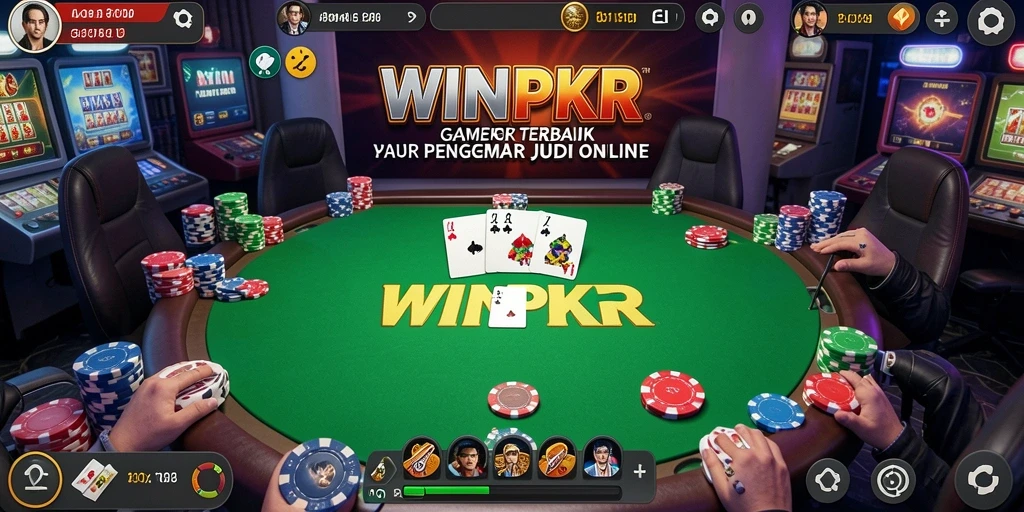 Tampilan gameplay seru di WINPKR yang menampilkan aksi poker langsung.